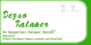 dezso kalaper business card